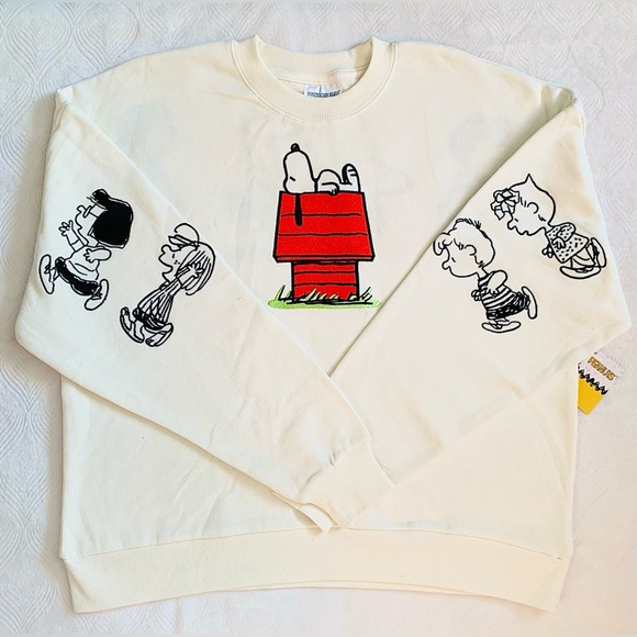 Peanuts Snoopy and The Gang Spirit Jersey Style Embroidered Sweatshirt - Picture 2 of 12